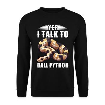 Banana Ball Python Herpetologist Coral Ball - Unisex Pullover - Schwarz - Vorne - Alina (178cm) & Michal (187cm)