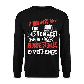 Bartender Mixologist Pissing Off - Unisex Sweatshirt - black - Front - Alina (178cm) & Michal (187cm)