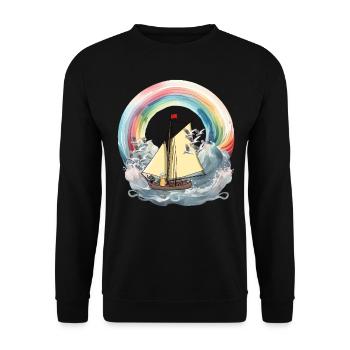 Peanut Maritime Sailing Ship Ship Ships Boat - Unisex Sweatshirt - black - Front - Alina (178cm) & Michal (187cm)