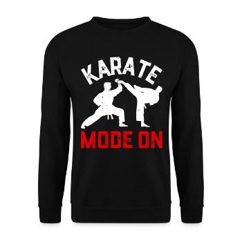 Karate Mode On - Karate Fighter - Unisex Sweatshirt - black - Front - Alina (178cm) & Michal (187cm)