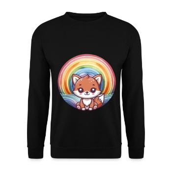 Fuchs Füchse Kinder Kind - Unisex Pullover - Schwarz - Vorne - Alina (178cm) & Michal (187cm)