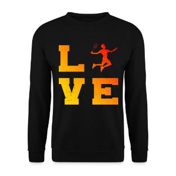 Badminton Squash Badminton Badminton Player - Unisex Sweatshirt - black - Front - Alina (178cm) & Michal (187cm)