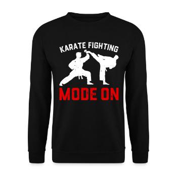 Karate Fighting Mode On - Karate Fighter - Unisex Sweatshirt - black - Front - Alina (178cm) & Michal (187cm)