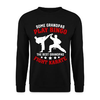 Some grandpas play bingo the best grandpas fight K - Unisex Pullover - Schwarz - Vorne - Alina (178cm) & Michal (187cm)