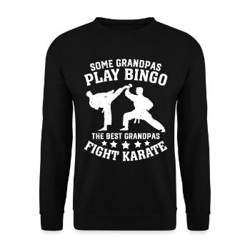 Some grandpas play bingo the best grandpas fight K - Unisex Pullover - Schwarz - Vorne - Alina (178cm) & Michal (187cm)