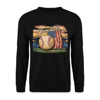 Baseball Men Women Kids Player Pitcher Softball - Unisex Pullover - Schwarz - Vorne - Alina (178cm) & Michal (187cm)