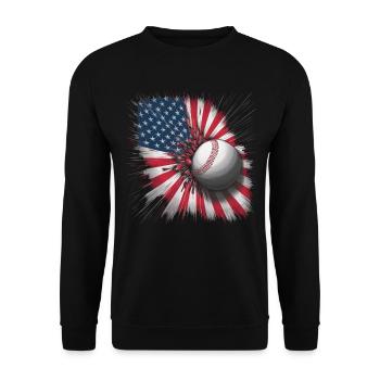 Baseball Hommes Femmes Enfants Joueur Lanceur Softball - Sweat-shirt Unisexe - noir - Devant - Alina (178cm) & Michal (187cm)