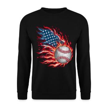 Baseball Men Women Kids Player Pitcher Softball - Unisex Pullover - Schwarz - Vorne - Alina (178cm) & Michal (187cm)