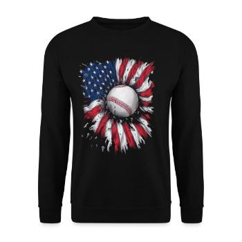 Baseball Men Women Kids Player Pitcher Softball - Unisex Pullover - Schwarz - Vorne - Alina (178cm) & Michal (187cm)