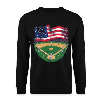 Baseball Men Women Kids Player Pitcher Softball - Unisex Pullover - Schwarz - Vorne - Alina (178cm) & Michal (187cm)