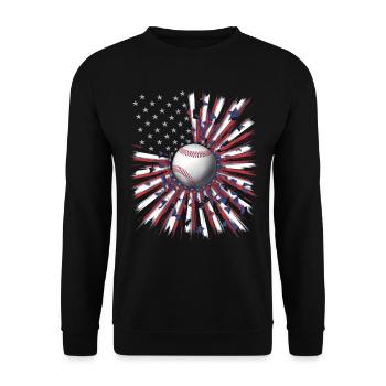 Baseball Men Women Kids Player Pitcher Softball - Unisex Pullover - Schwarz - Vorne - Alina (178cm) & Michal (187cm)