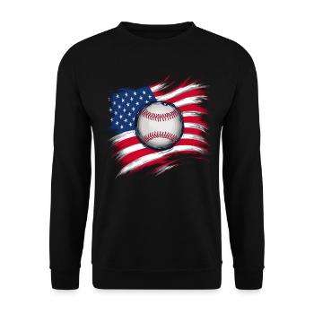 Baseball Men Women Kids Player Pitcher Softball - Unisex Pullover - Schwarz - Vorne - Alina (178cm) & Michal (187cm)