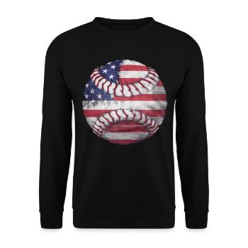 Baseball Men Women Kids Player Pitcher Softball - Unisex Pullover - Schwarz - Vorne - Alina (178cm) & Michal (187cm)