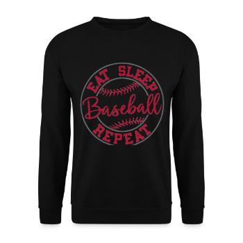 Baseball Men Women Kids Player Pitcher Softball - Unisex Pullover - Schwarz - Vorne - Alina (178cm) & Michal (187cm)