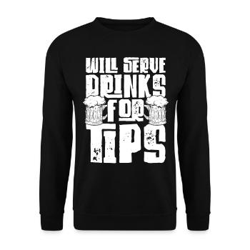 Bartender Mixologist Will Serve - Unisex Pullover - Schwarz - Vorne - Alina (178cm) & Michal (187cm)