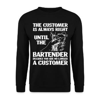 Barman Mixologue Le Client - Sweat-shirt Unisexe - noir - Devant - Alina (178cm) & Michal (187cm)