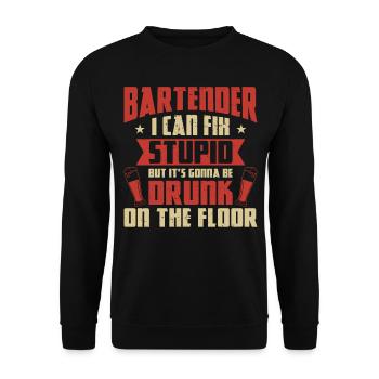 Bartender Mixologist Bartender I - Unisex Pullover - Schwarz - Vorne - Alina (178cm) & Michal (187cm)
