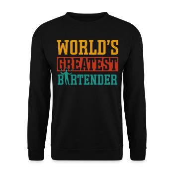 Bartender Mixologist World's - Unisex Pullover - Schwarz - Vorne - Alina (178cm) & Michal (187cm)