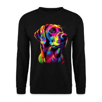 Labrador Retriever Couleurs Colorées Pop Art Chiens - Sweat-shirt Unisexe - noir - Devant - Alina (178cm) & Michal (187cm)