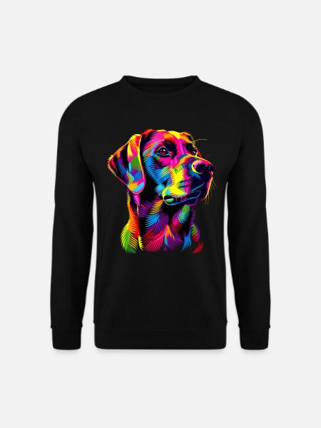 Labrador Retriever Bunte Farben Pop Art Hunde - Unisex Pullover - Schwarz