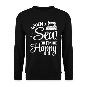 When I sew I'm happy - Seamstress Sewing Ideas - Unisex Pullover - Schwarz - Vorne - Alina (178cm) & Michal (187cm)