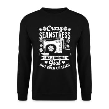 Couture - Couturière folle comme une fille normale mais e - Sweat-shirt Unisexe - noir - Devant - Alina (178cm) & Michal (187cm)