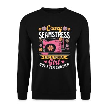 Couturière folle comme une fille normale mais même folle - Sweat-shirt Unisexe - noir - Devant - Alina (178cm) & Michal (187cm)