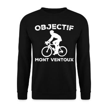 Objectif Mont Ventoux Cycliste Vélo - Sweat-shirt Unisexe - noir - Devant - Alina (178cm) & Michal (187cm)