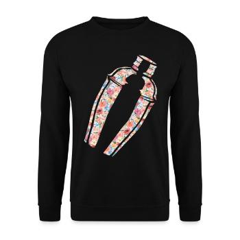 Bartender Mixologist Floral - Unisex Pullover - Schwarz - Vorne - Alina (178cm) & Michal (187cm)
