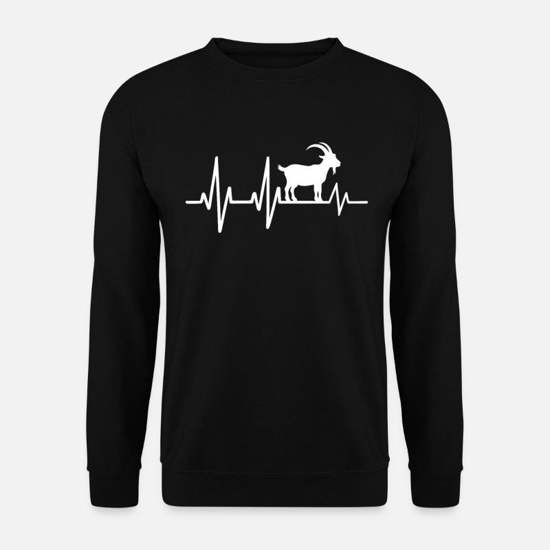 Heartbeat Design mit Ziege - Unisex Pullover - Schwarz