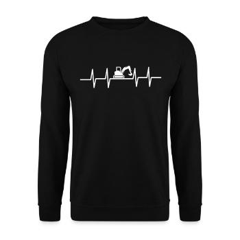 Conception de battement de cœur avec pelle - Sweat-shirt Unisexe - noir - Devant - Alina (178cm) & Michal (187cm)