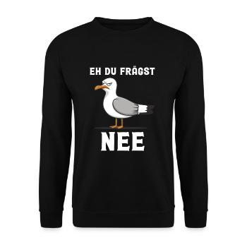 Avant que vous ne demandiez non, mouette - Sweat-shirt Unisexe - noir - Devant - Alina (178cm) & Michal (187cm)