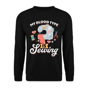 Couturière Amateur de Couture - Mon groupe sanguin est Couture - Sweat-shirt Unisexe - noir - Devant - Alina (178cm) & Michal (187cm)
