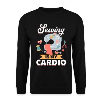 Sewing is my cardio - Funny Sewing Ideas Seamstres - Unisex Pullover - Schwarz - Vorne - Alina (178cm) & Michal (187cm)