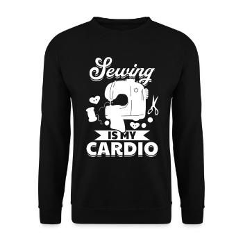 Sewing is my cardio - Funny Sewing Ideas Sewing - Unisex Pullover - Schwarz - Vorne - Alina (178cm) & Michal (187cm)