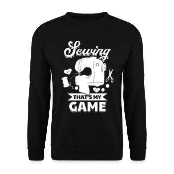 Sewing that's my game - Seamstress Funny Sewing Id - Unisex Sweatshirt - black - Front - Alina (178cm) & Michal (187cm)