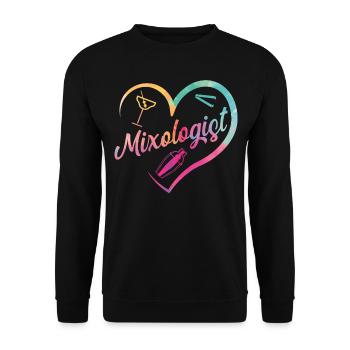 Bartender Mixologist Heart - Unisex Sweatshirt - black - Front - Alina (178cm) & Michal (187cm)