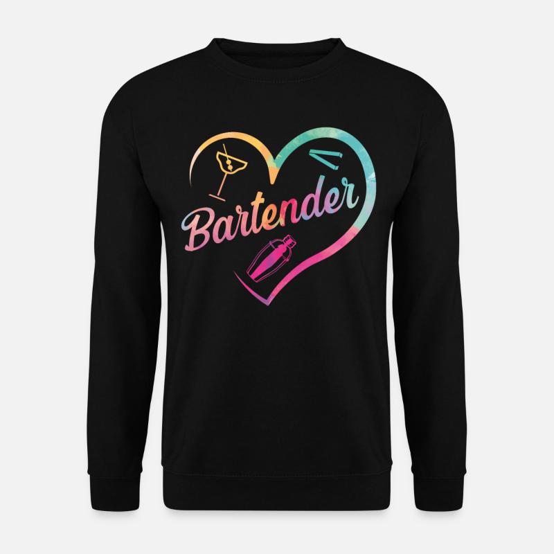 Bartender Mixologist Heart - Unisex Pullover - Schwarz