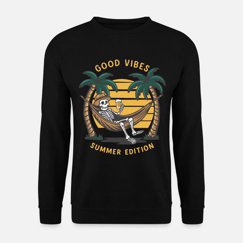 Skeleton in the hammockBeach vacation - Unisex Sweatshirt - black