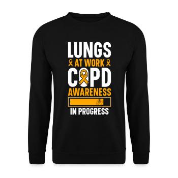 COPD Awareness Lung Disease COPD Krieger - Unisex Sweatshirt - black - Front - Alina (178cm) & Michal (187cm)