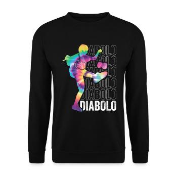 Diabolo Zirkus Jonglieren - Unisex Pullover - Schwarz - Vorne - Alina (178cm) & Michal (187cm)