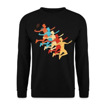 Badminton Squash Men's Badminton Women's Badminton - Unisex Sweatshirt - black - Front - Alina (178cm) & Michal (187cm)