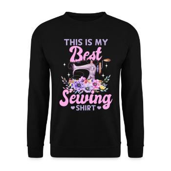C’est ma meilleure chemise de couture Funny Sewing Lover - Sweat-shirt Unisexe - noir - Devant - Alina (178cm) & Michal (187cm)