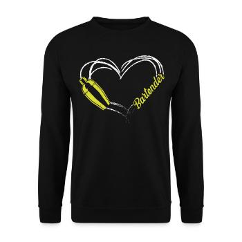 Bartender Mixologist Heart - Unisex Pullover - Schwarz - Vorne - Alina (178cm) & Michal (187cm)