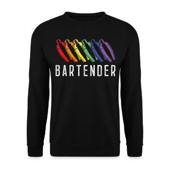 Bartender Mixologist Rainbow - Unisex Sweatshirt - black - Front - Alina (178cm) & Michal (187cm)