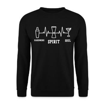 Barman Mixologue Travail acharné - Sweat-shirt Unisexe - noir - Devant - Alina (178cm) & Michal (187cm)