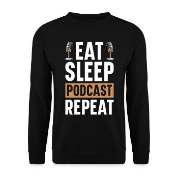Podcast Host Podcaster Podcasting Podcast Hörer - Unisex Pullover - Schwarz - Vorne - Alina (178cm) & Michal (187cm)
