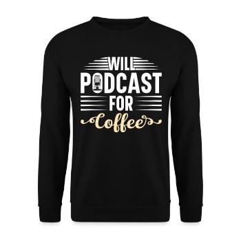 Podcast Host Podcaster Podcasting Podcast Hörer - Unisex Pullover - Schwarz - Vorne - Alina (178cm) & Michal (187cm)