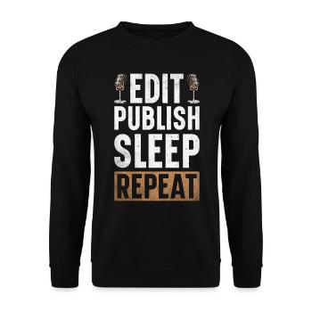 Podcast Host Podcaster Podcasting Podcast Listener - Unisex Sweatshirt - black - Front - Alina (178cm) & Michal (187cm)