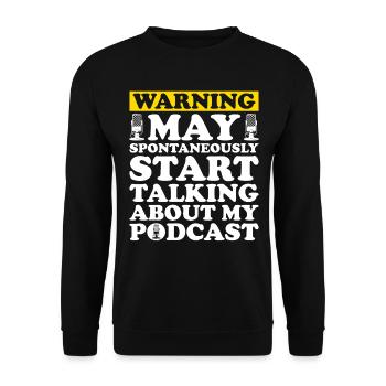 Podcast Host Podcaster Podcasting Podcast Hörer - Unisex Pullover - Schwarz - Vorne - Alina (178cm) & Michal (187cm)